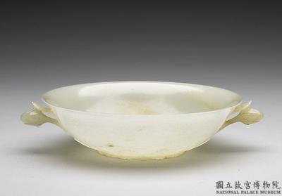 图片[2]-Jade flat-rimmed bowl with two bud-shaped handles, Mughal Empire-China Archive